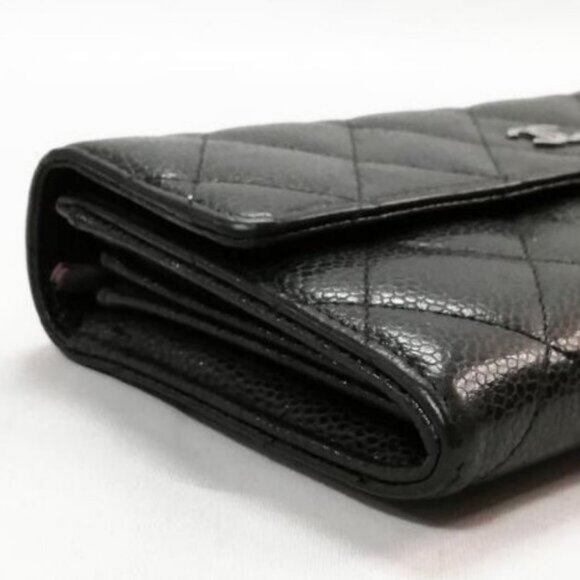 Authentic CHANEL CC Classic Caviar Flap Wallet Chain Shoulder Crossbody Black - Picture 8 of 13